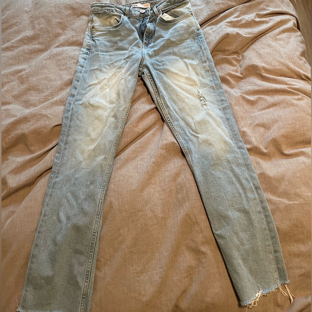 Zara Straight High Waisted Jeans